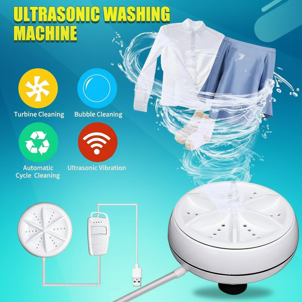 Portable USB Ultrasonic Clothes Washer For Travel And Delicate Loads | Temsk