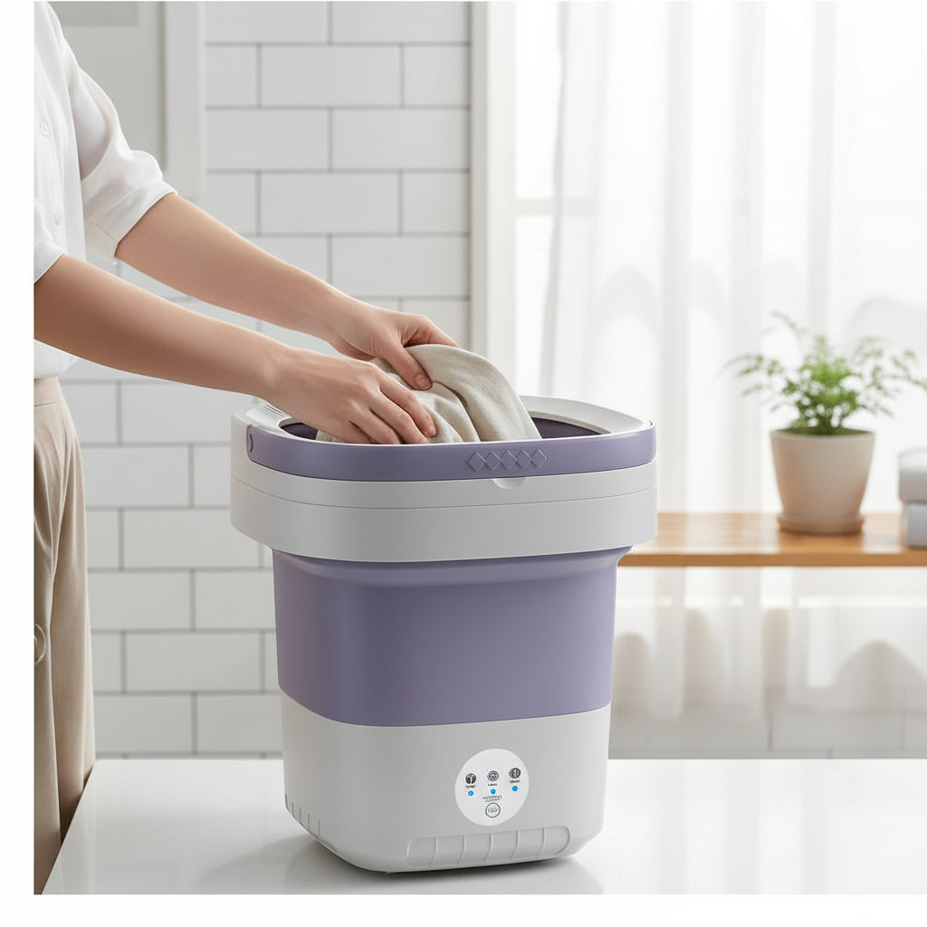 Faltbare tragbare Mini-Waschmaschine für kleine Wäschemengen | Temsk