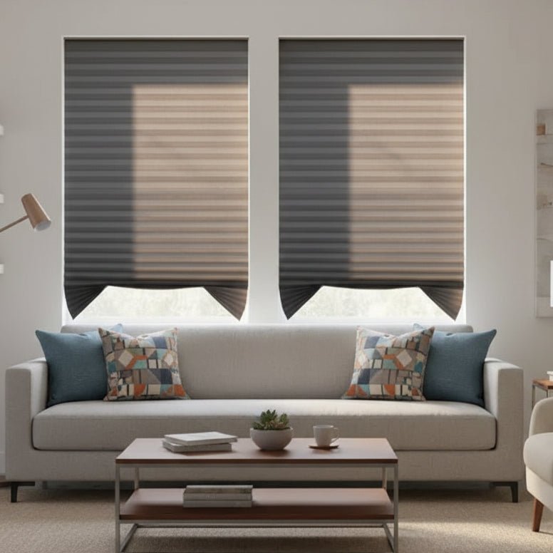 LuminaShade Pleated Blackout Blinds, Self-Adhesive Roller Blinds for Home and Office | Temsk