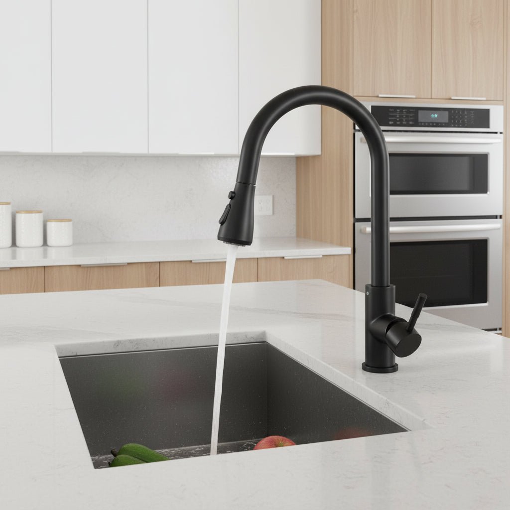 NovaFlow Modern Kitchen Faucet With High Arc And Pull Out Spout | Temsk