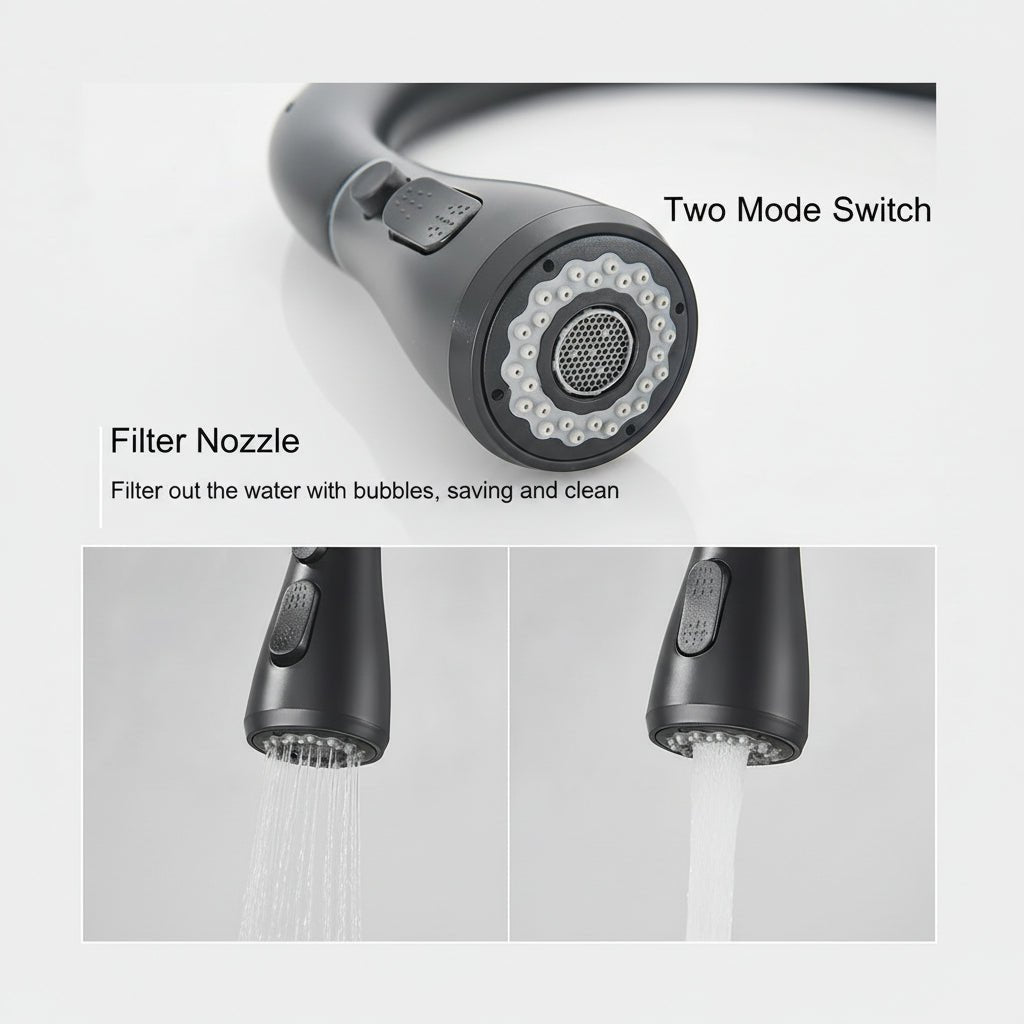 NovaFlow Modern Kitchen Faucet With High Arc And Pull Out Spout | Temsk