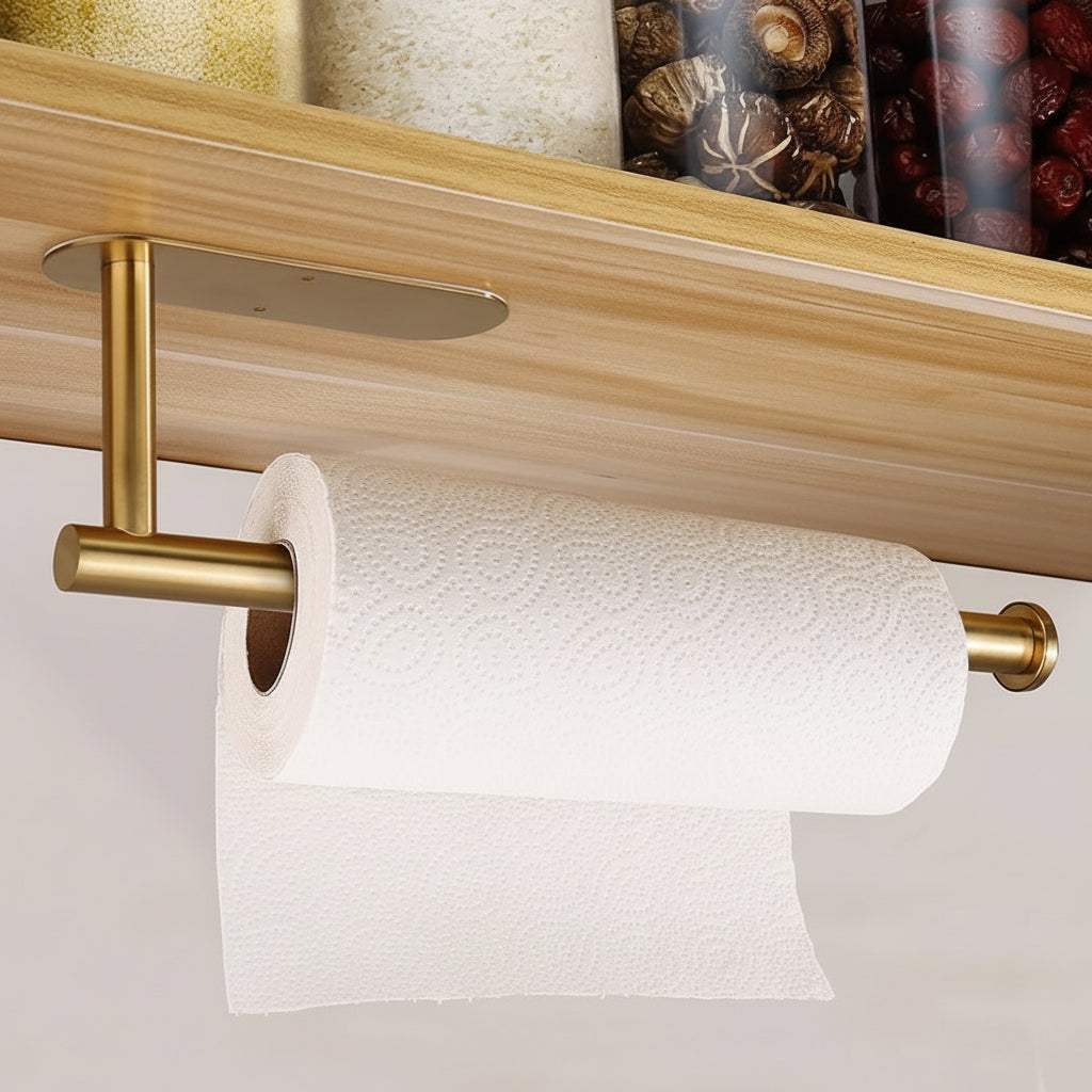 Under Cabinet Paper Towel Holder With Black Finish Stainless Steel | Temsk