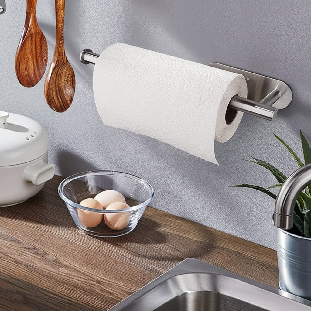 Under Cabinet Paper Towel Holder With Black Finish Stainless Steel | Temsk