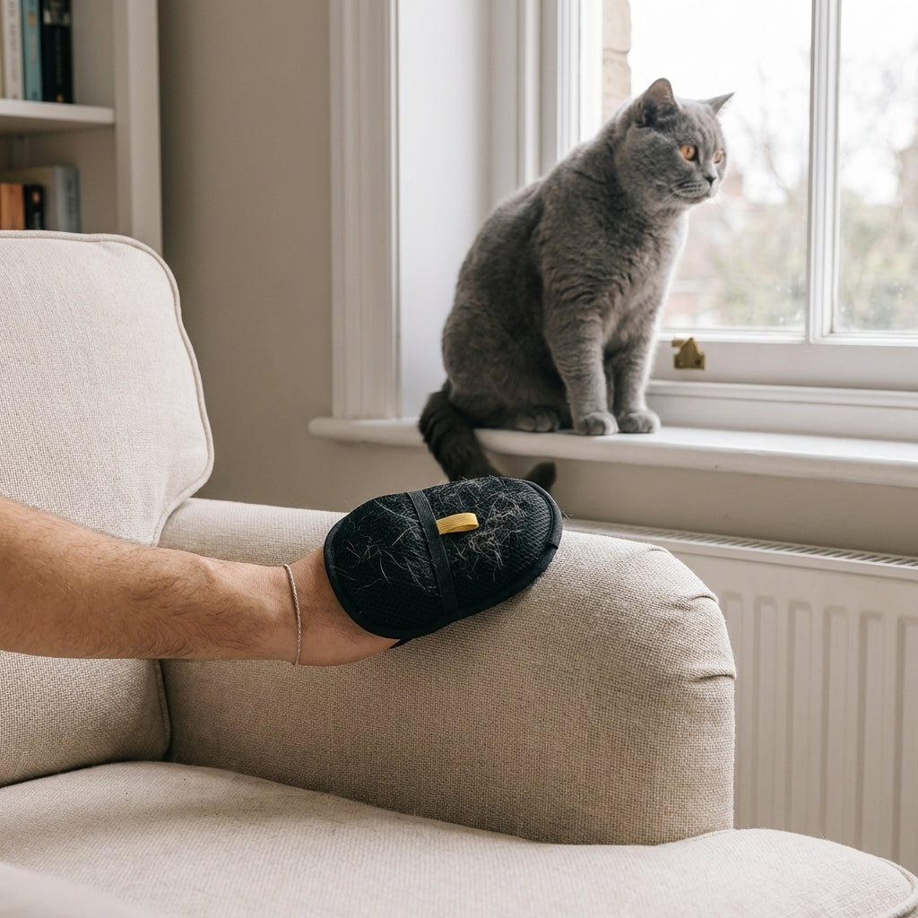 Pet Hair Removal Glove Reusable Mesh Mitt For Fabric Surfaces | Temsk