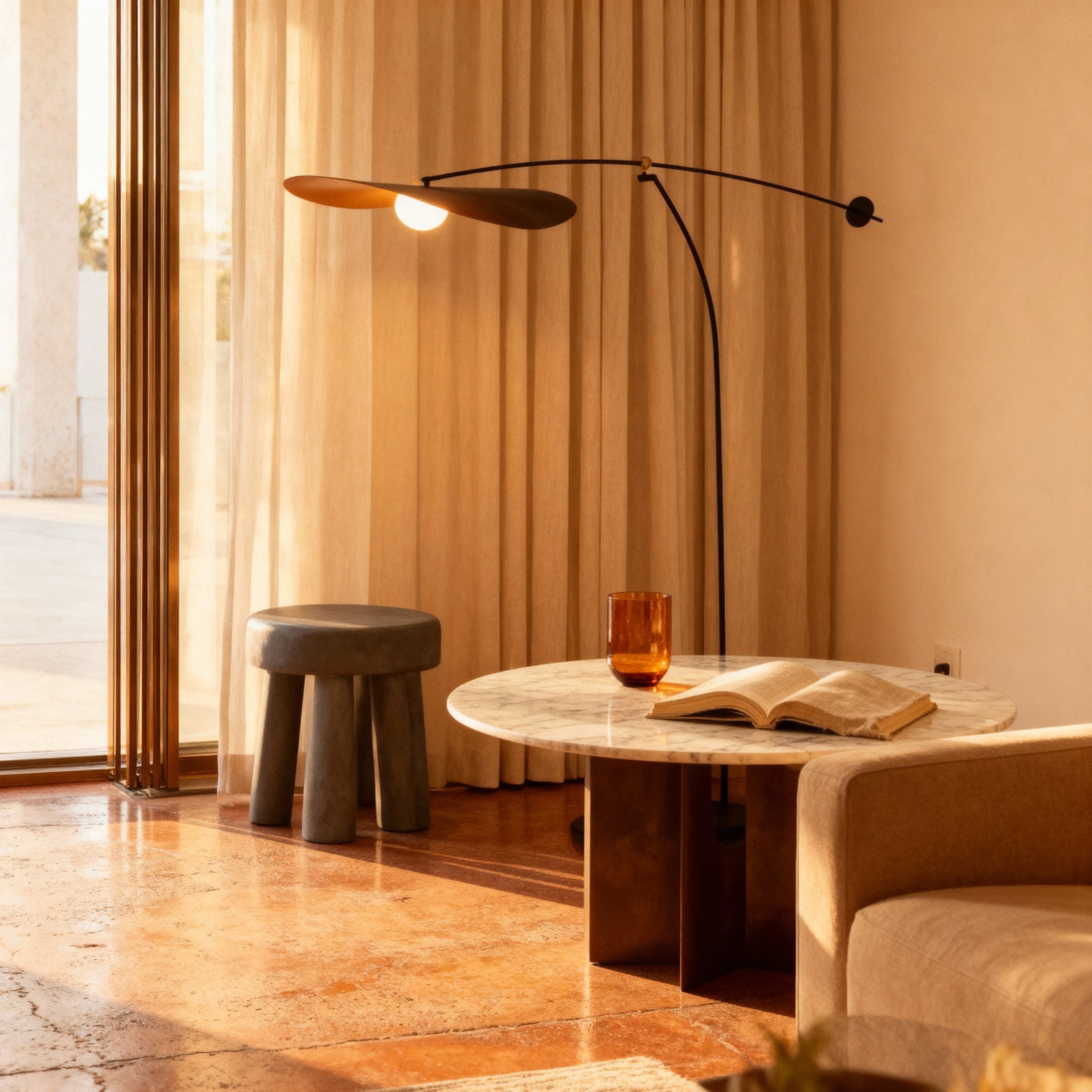 AsterArc Modern Elegant Arc Floor Lamp For Living Room Illumination | Temsk