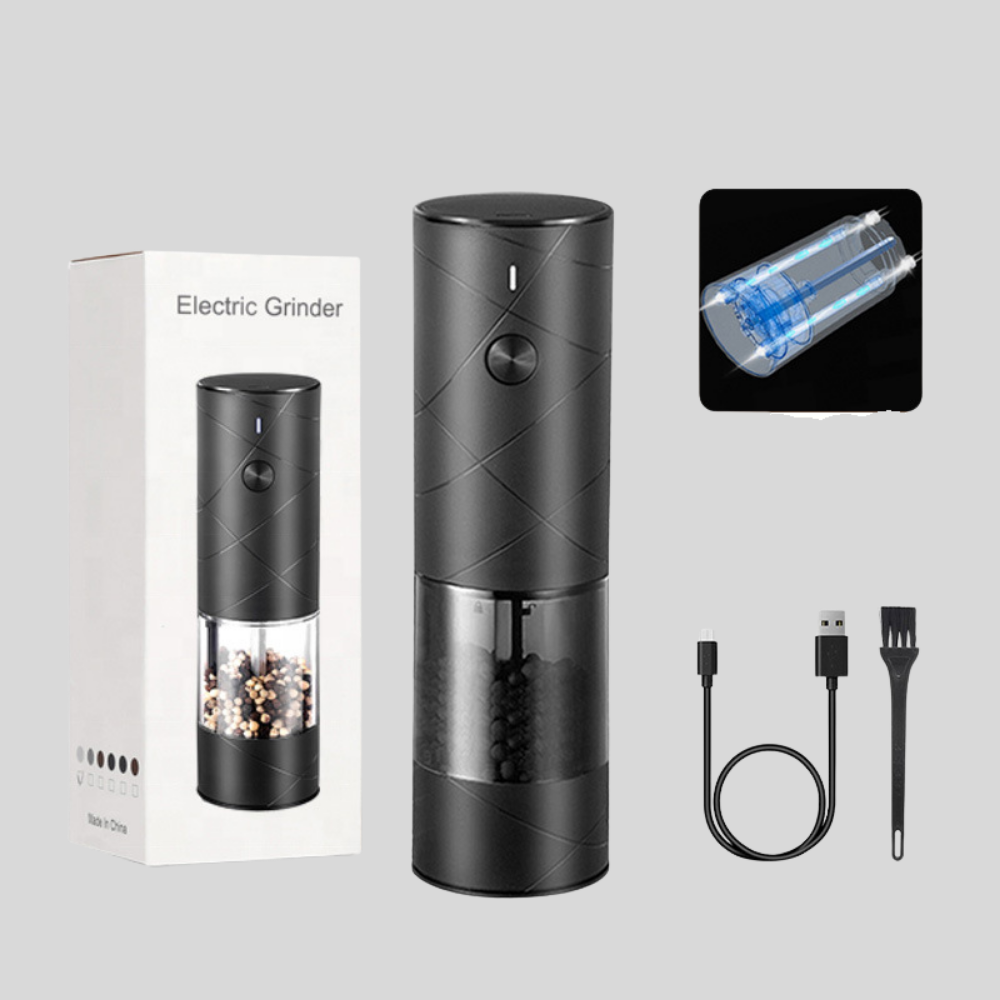 Rechargeable Electric Salt And Pepper Grinder With LED Light | Temsk