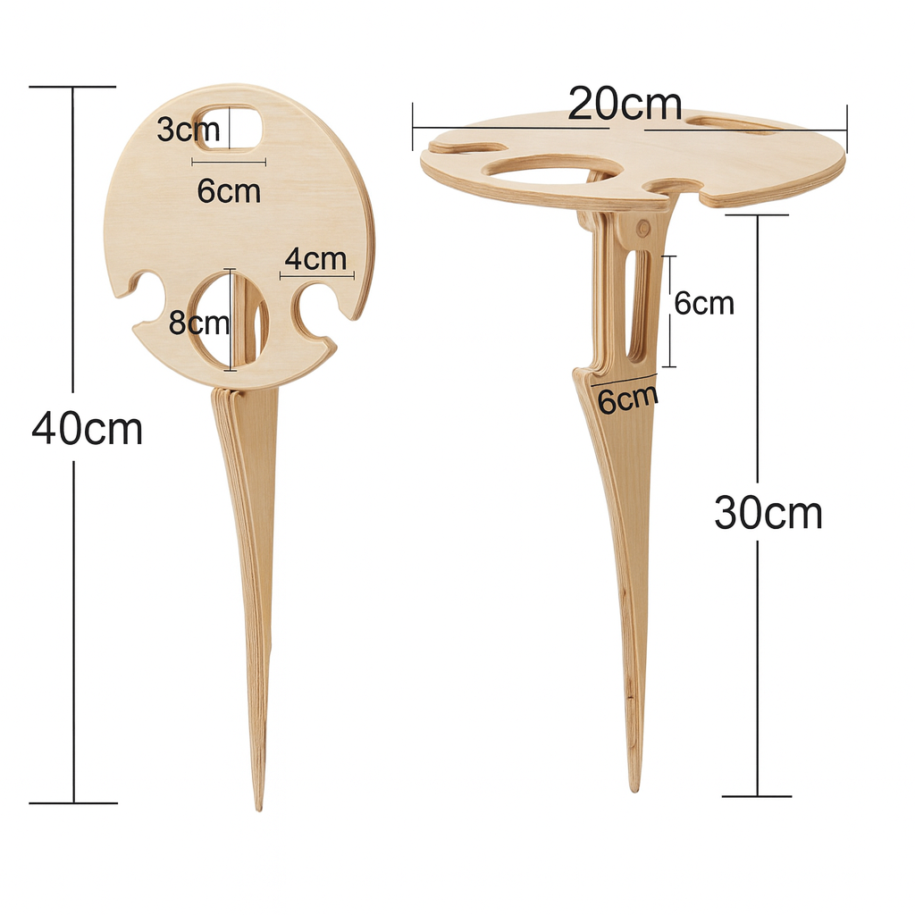 Outdoor Wine Table With Spike Stand And Snack Surface | Temsk
