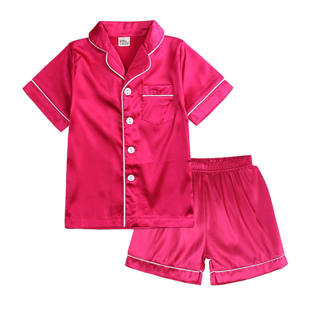 Kids Button-Top Sleepwear Set With Matching Top And Bottoms | Temsk