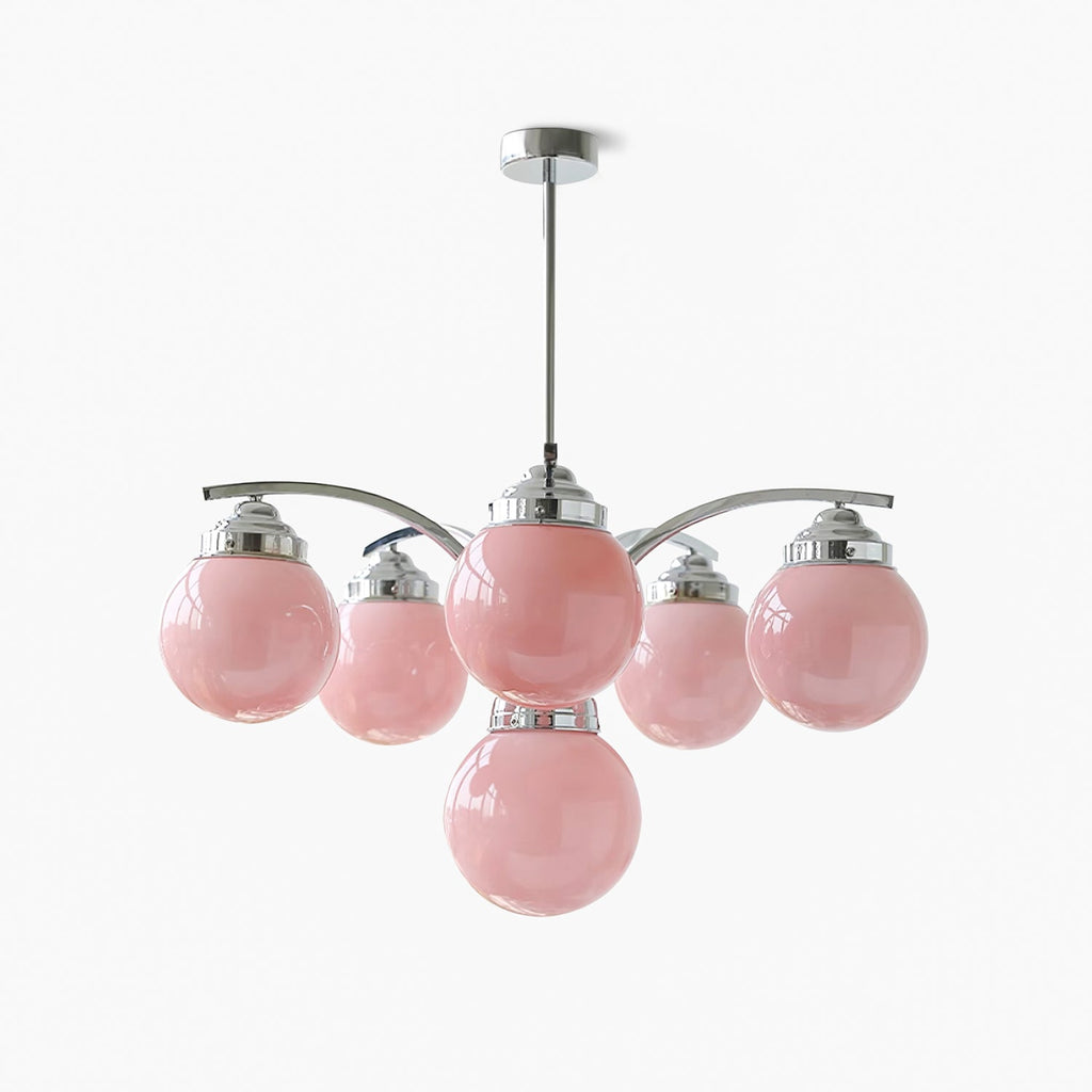 Asteria Pink and White Round Chandelier for Elegant Ambience | Snurv | Temsk