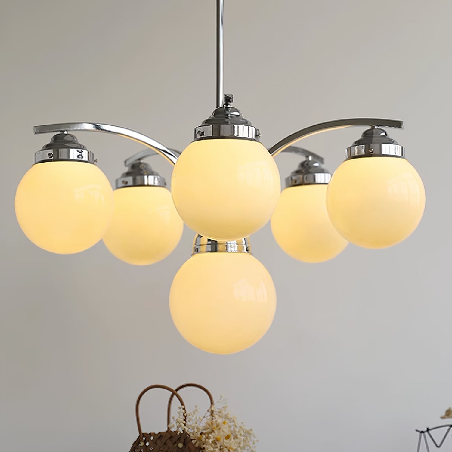 Asteria Pink and White Round Chandelier for Elegant Ambience | Snurv | Temsk