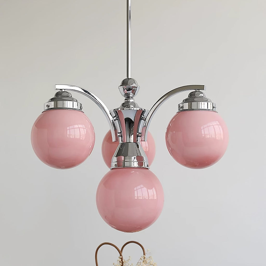 Asteria Pink and White Round Chandelier for Elegant Ambience | Snurv | Temsk