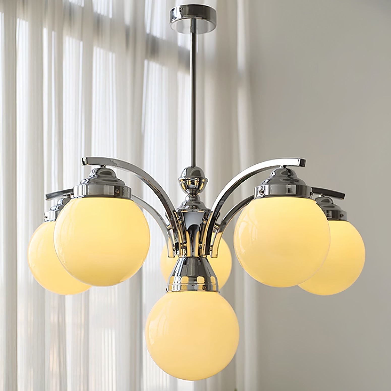 Asteria Pink and White Round Chandelier for Elegant Ambience | Snurv | Temsk