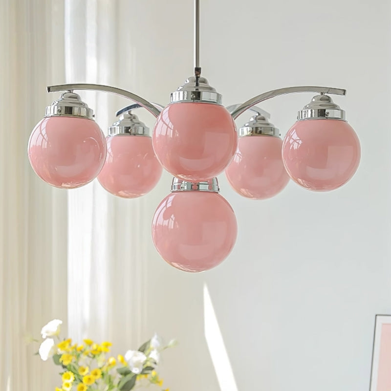 Asteria Pink and White Round Chandelier for Elegant Ambience | Snurv | Temsk