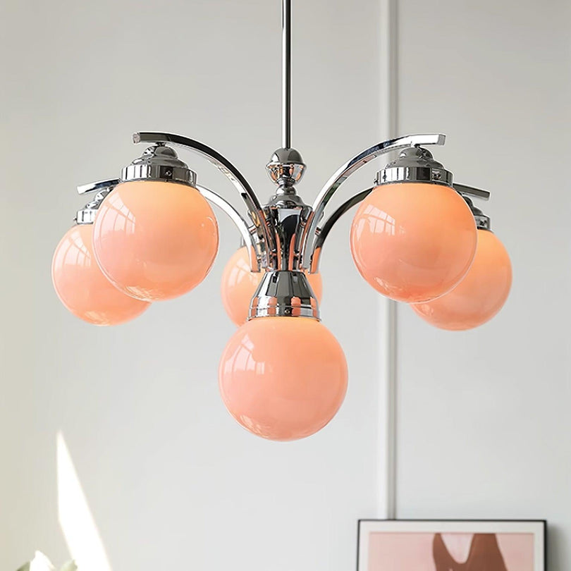 Asteria Pink and White Round Chandelier for Elegant Ambience | Snurv | Temsk