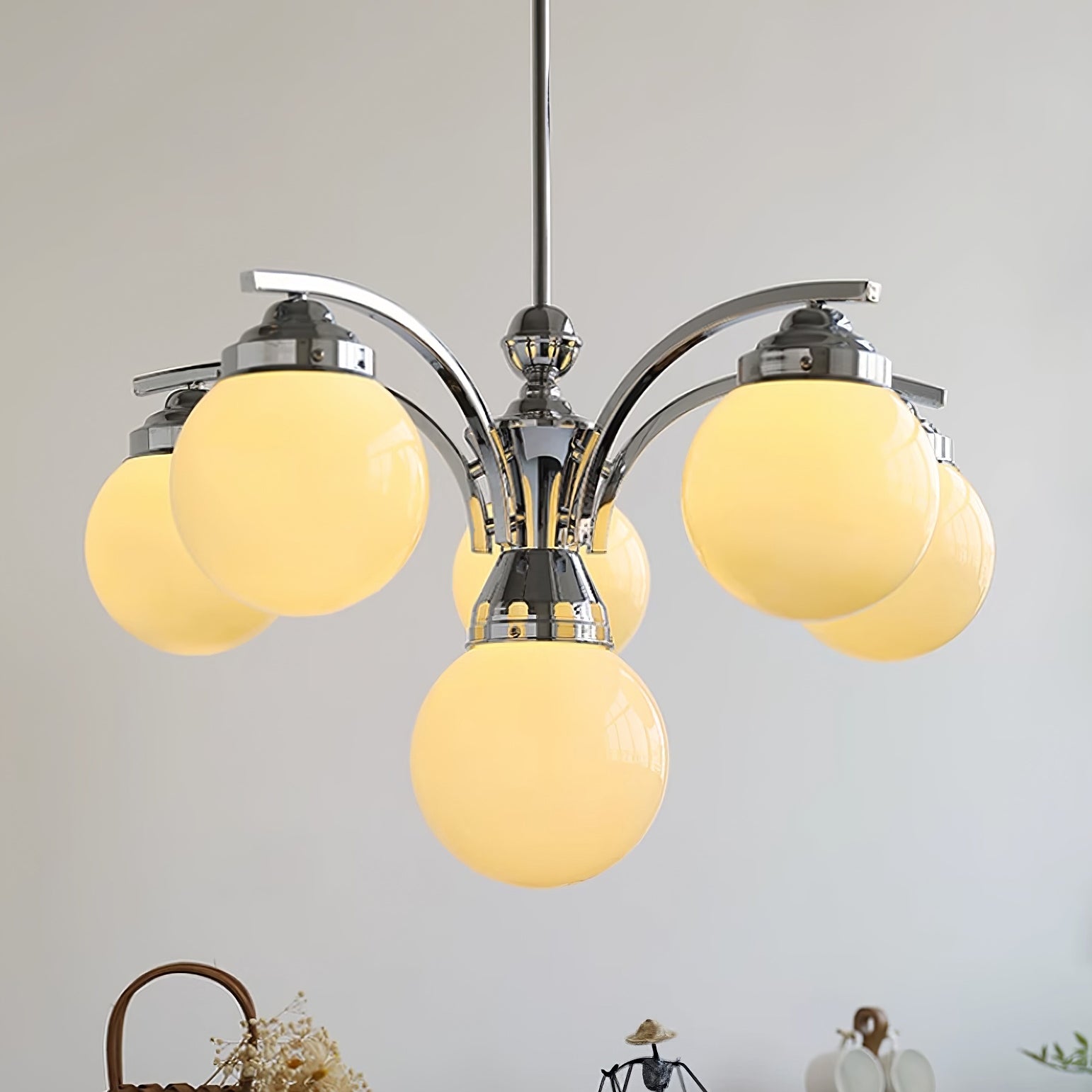 Asteria Pink and White Round Chandelier for Elegant Ambience | Snurv | Temsk