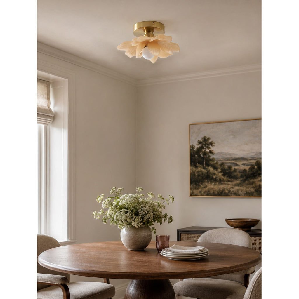 Blossom Resin and Brass Ceiling Light for Bedroom and Hallway | Temsk