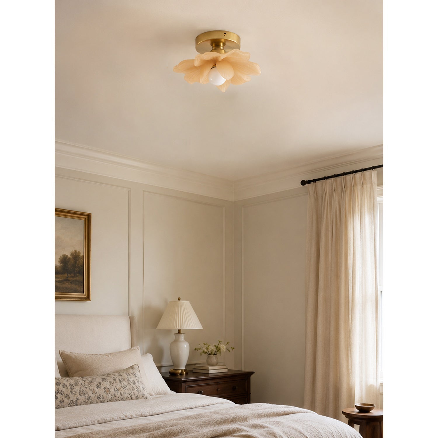 Blossom Resin and Brass Ceiling Light for Bedroom and Hallway | Temsk
