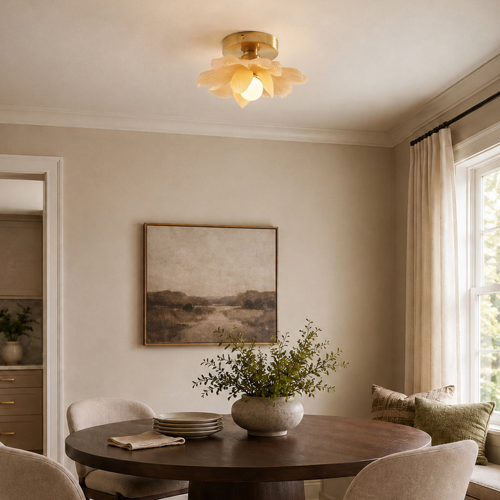Blossom Resin and Brass Ceiling Light for Bedroom and Hallway | Temsk