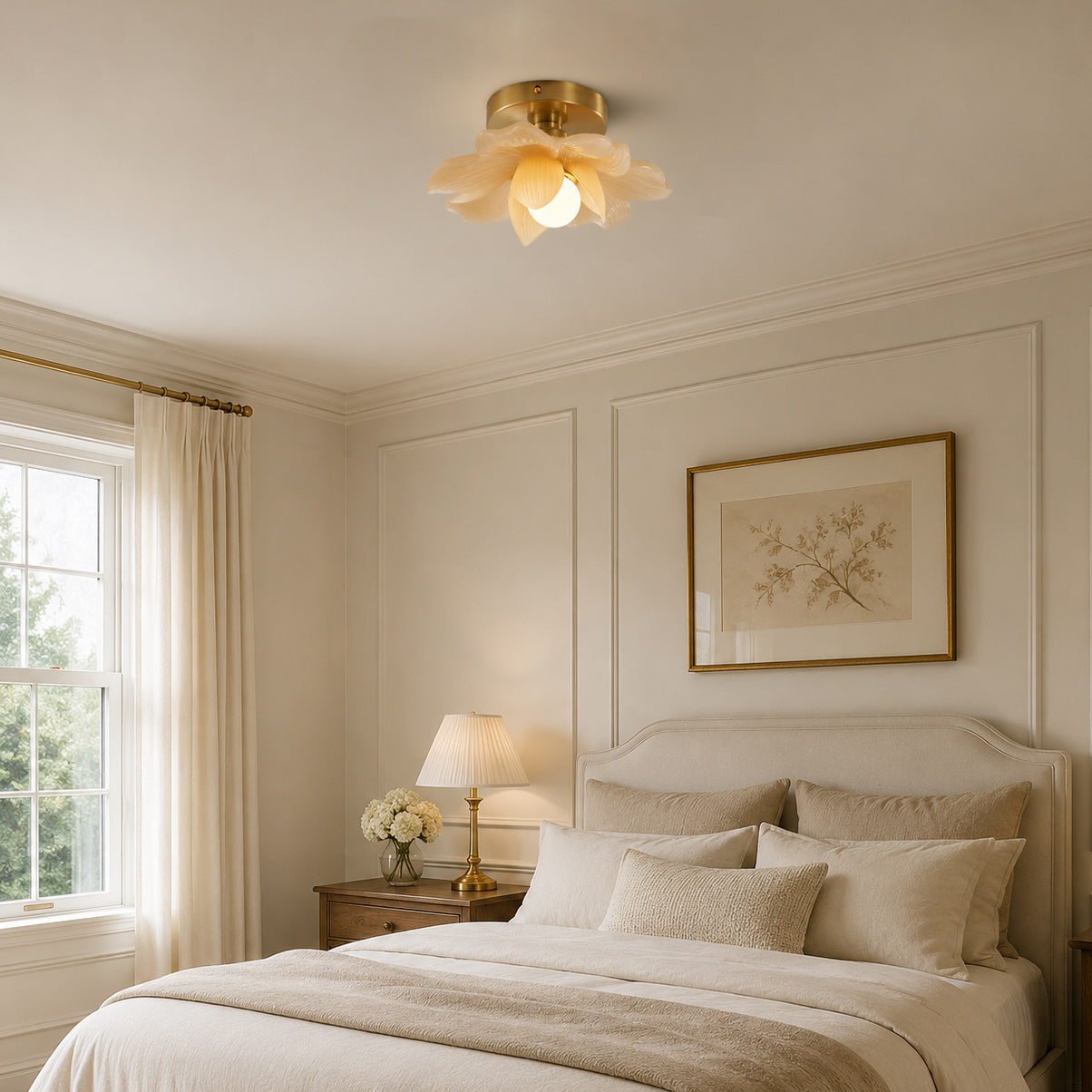Blossom Resin and Brass Ceiling Light for Bedroom and Hallway | Temsk