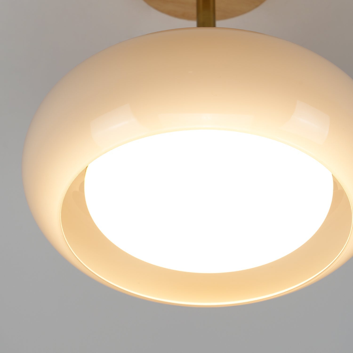 Bauhaus stropní svítidlo ze skla a dřeva, bílý nebo oranžový diskový design pro ložnici a jídelnu | Temsk