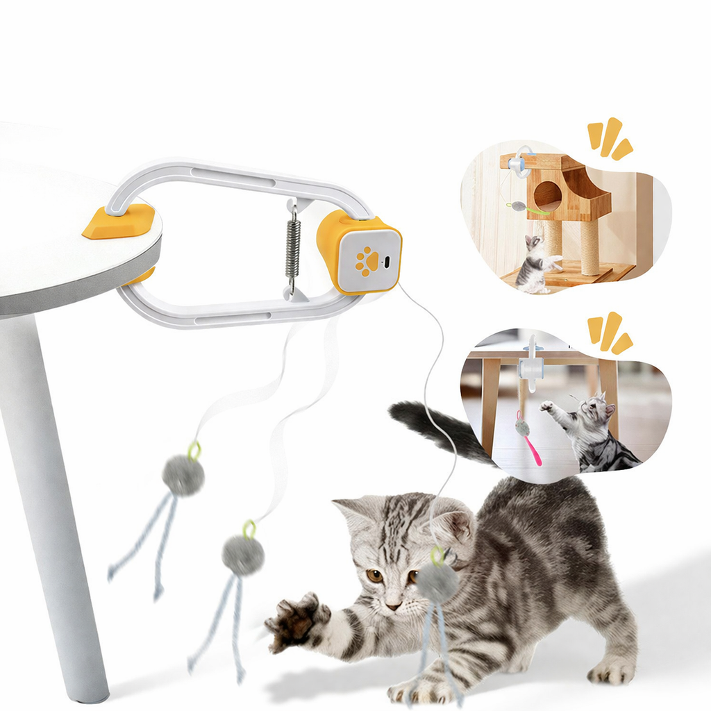 Interactive USB Cat Teaser Toy With Rechargeable Mice Attachments | Temsk