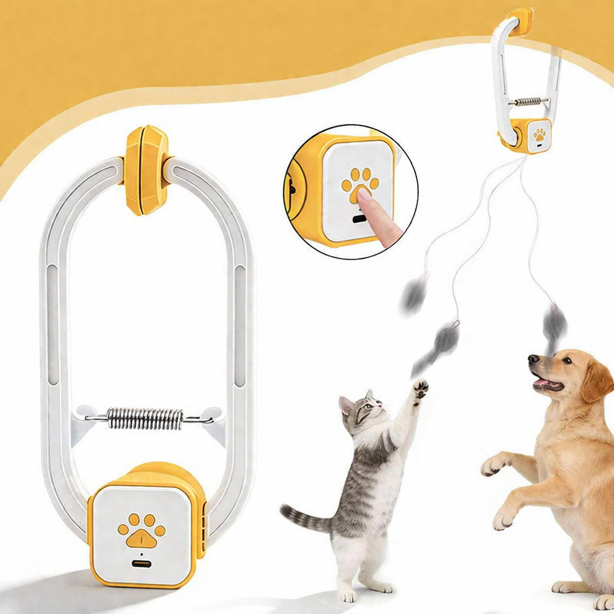 Interactive USB Cat Teaser Toy With Rechargeable Mice Attachments | Temsk