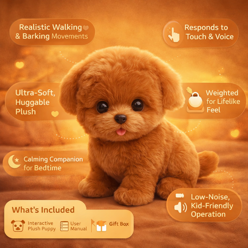 Interactive Plush Puppy Toy With Realistic Movements | Temsk