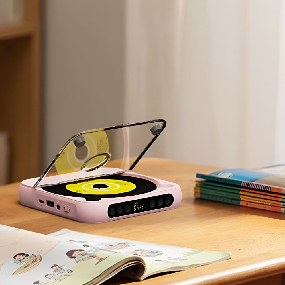 Bluetooth tragbarer CD-Player mit Anti-Skip-Funktion und Kopfhöreranschluss | Temsk