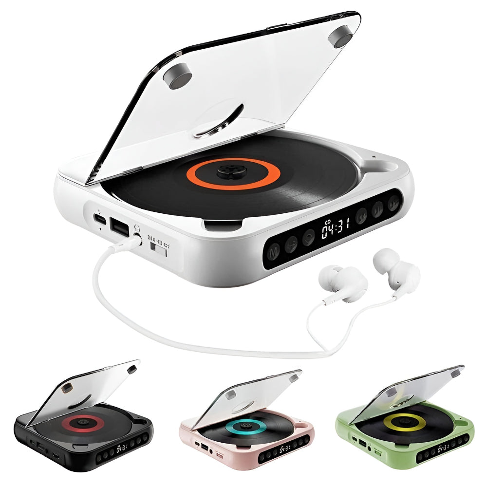 Bluetooth tragbarer CD-Player mit Anti-Skip-Funktion und Kopfhöreranschluss | Temsk