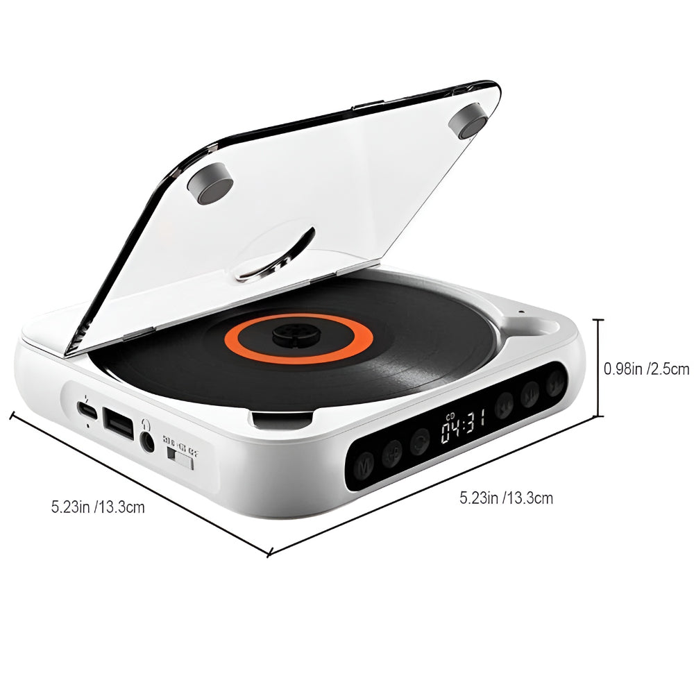 Bluetooth tragbarer CD-Player mit Anti-Skip-Funktion und Kopfhöreranschluss | Temsk