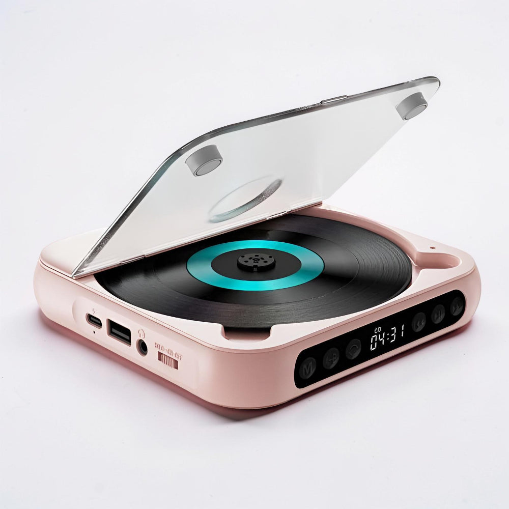 Bluetooth tragbarer CD-Player mit Anti-Skip-Funktion und Kopfhöreranschluss | Temsk