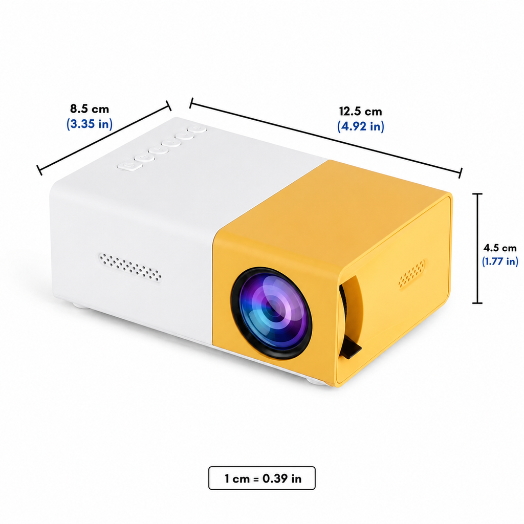 Kompakter tragbarer WiFi 6 Projektor mit 1080P HDMI-Ausgang | Temsk