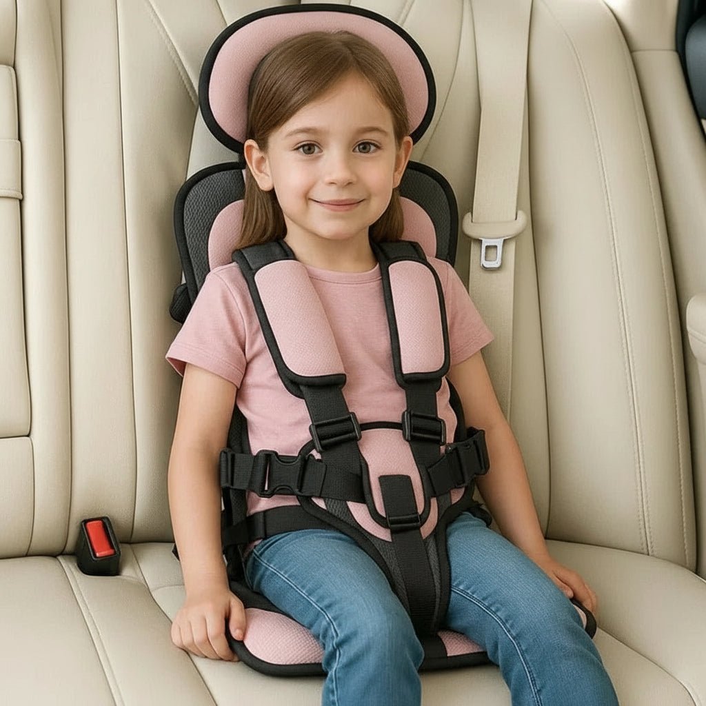 Kids Portable Travel Car Seat Booster With Safety Harness | Temsk