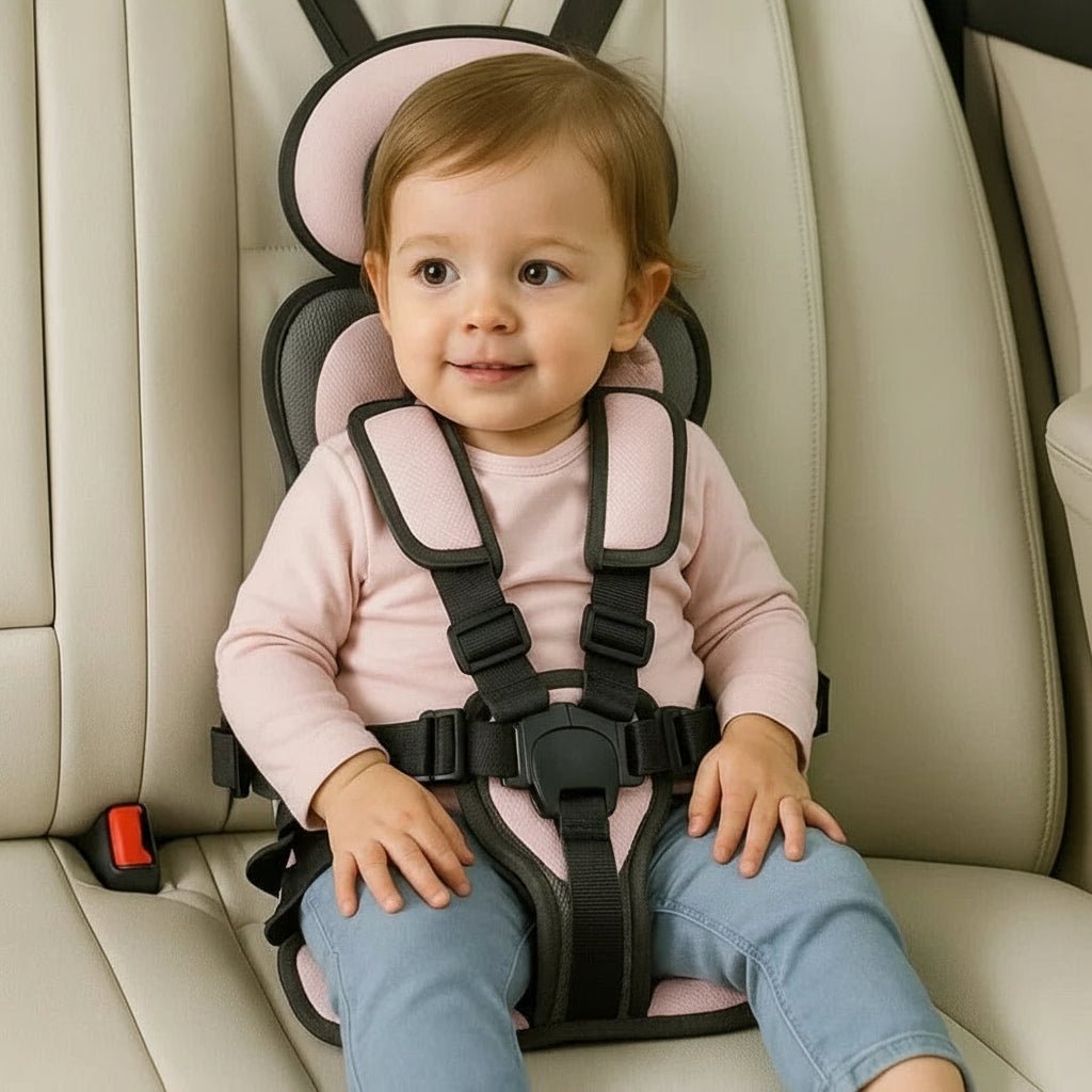 Kids Portable Travel Car Seat Booster With Safety Harness | Temsk