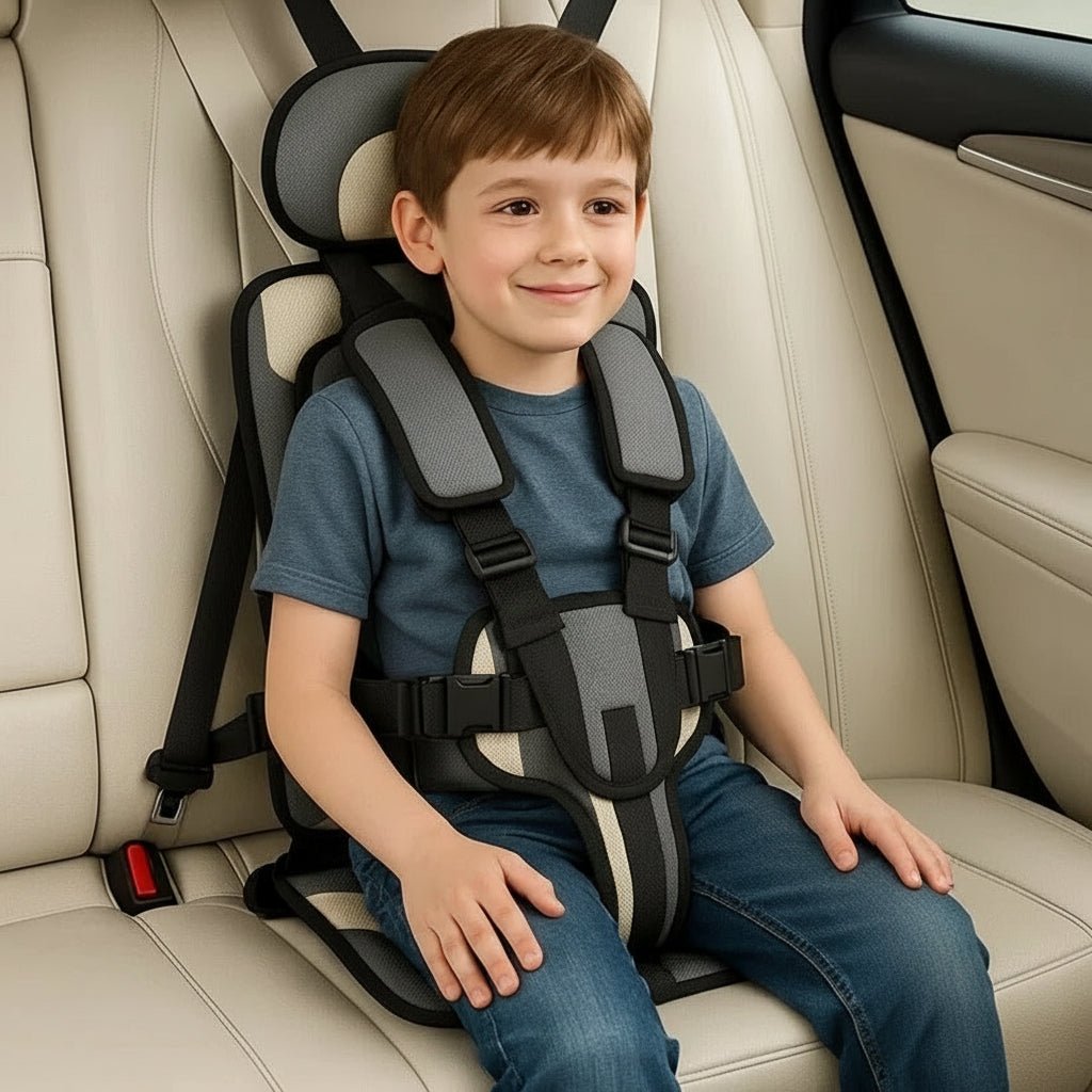 Kids Portable Travel Car Seat Booster With Safety Harness | Temsk