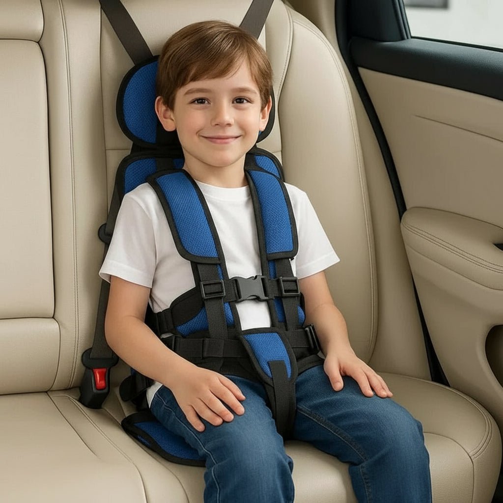 Kids Portable Travel Car Seat Booster With Safety Harness | Temsk