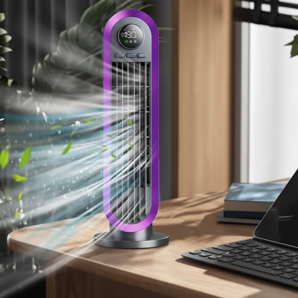Tragbarer turmloser Ventilator mit leiser Oszillation und verstellbarer Einstellung | Temsk