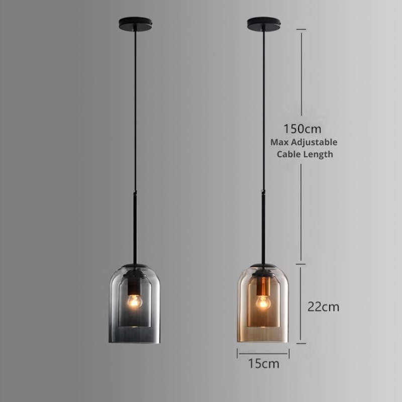 Nordische moderne Glas-Pendelleuchte für den Innenbereich in Wohnräumen | Temsk