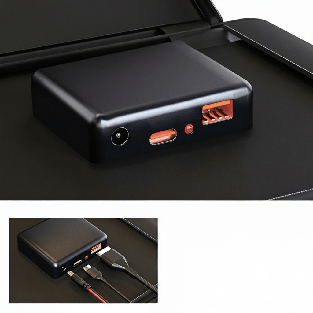 PulseVolt Pro smart opladning med USB A, USB C og DC-porte | Temsk