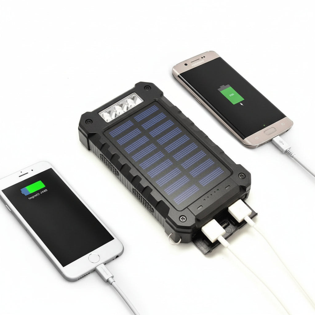 Solar Powered 20000mAh Waterproof Battery Pack For Outdoor Use | Temsk