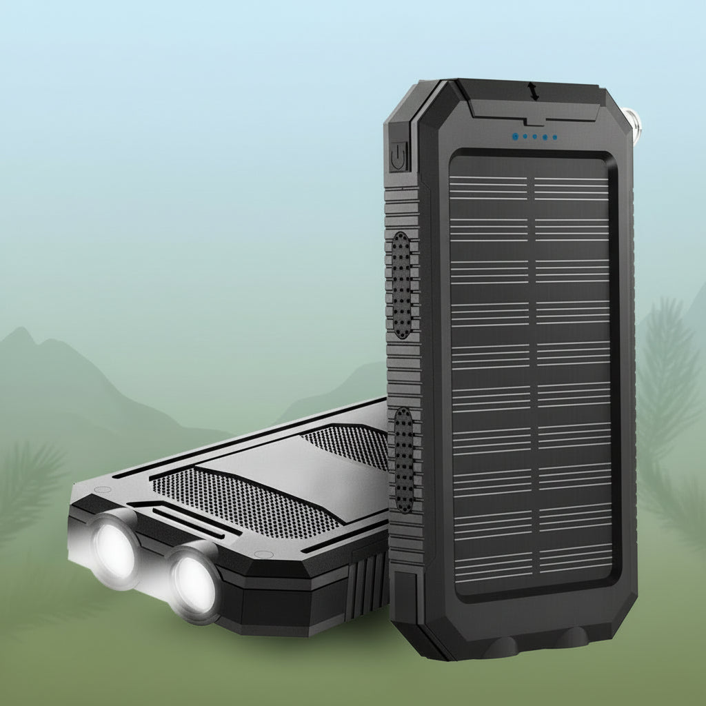 Solar Powered 20000mAh Waterproof Battery Pack For Outdoor Use | Temsk