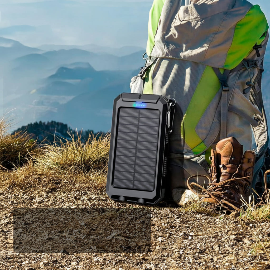 Solar Powered 20000mAh Waterproof Battery Pack For Outdoor Use | Temsk