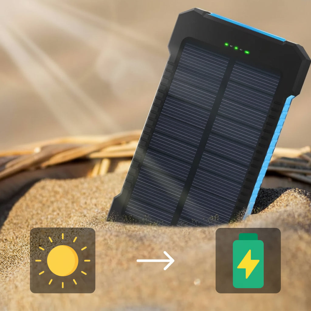 Solar Powered 20000mAh Waterproof Battery Pack For Outdoor Use | Temsk