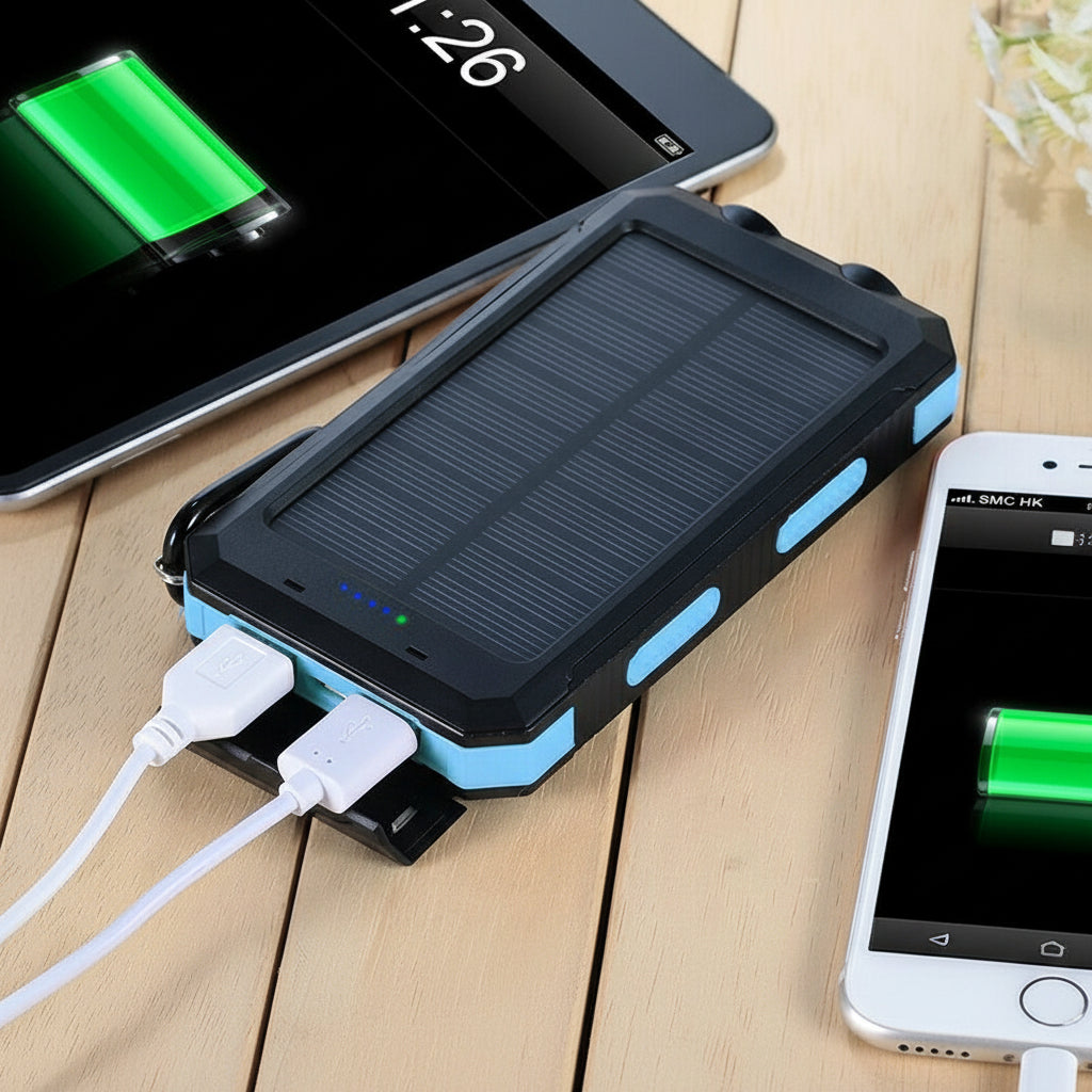 Solar Powered 20000mAh Waterproof Battery Pack For Outdoor Use | Temsk