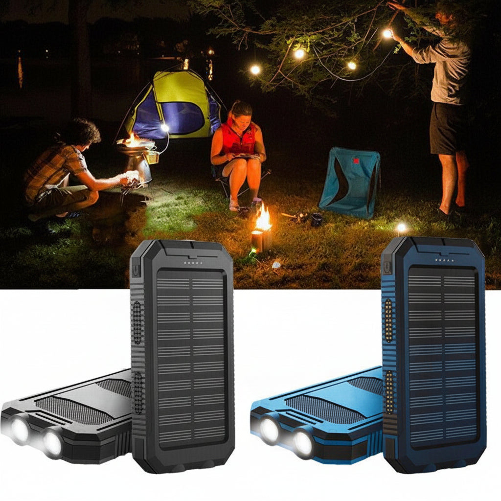Solar Powered 20000mAh Waterproof Battery Pack For Outdoor Use | Temsk