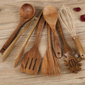 Wooden Utensils Set For Cooking Non Scratch Heat Resistant Kitchen Tools | Temsk