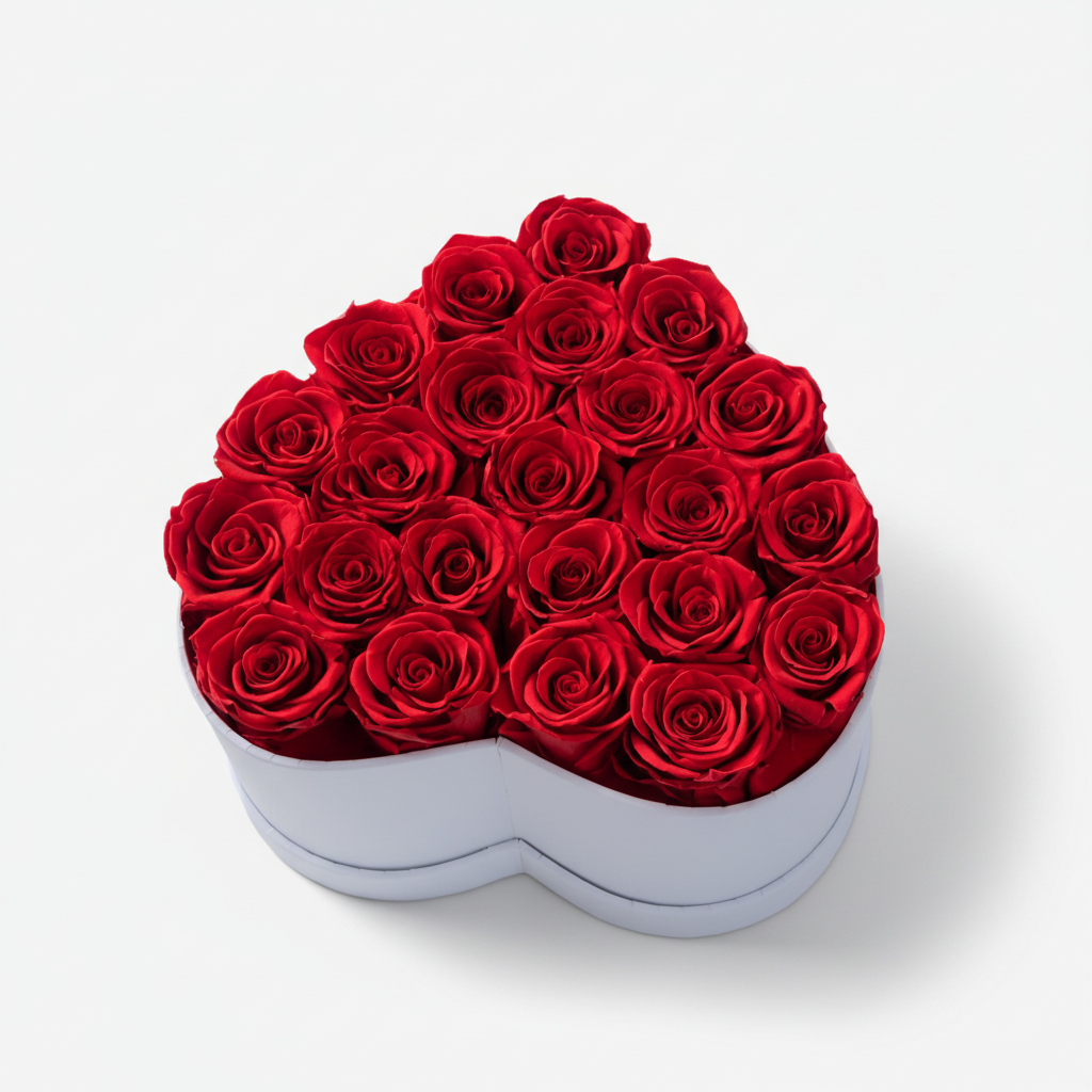 Romantische Herzbox mit konservierten Rosen zur Heimdekoration | Temsk