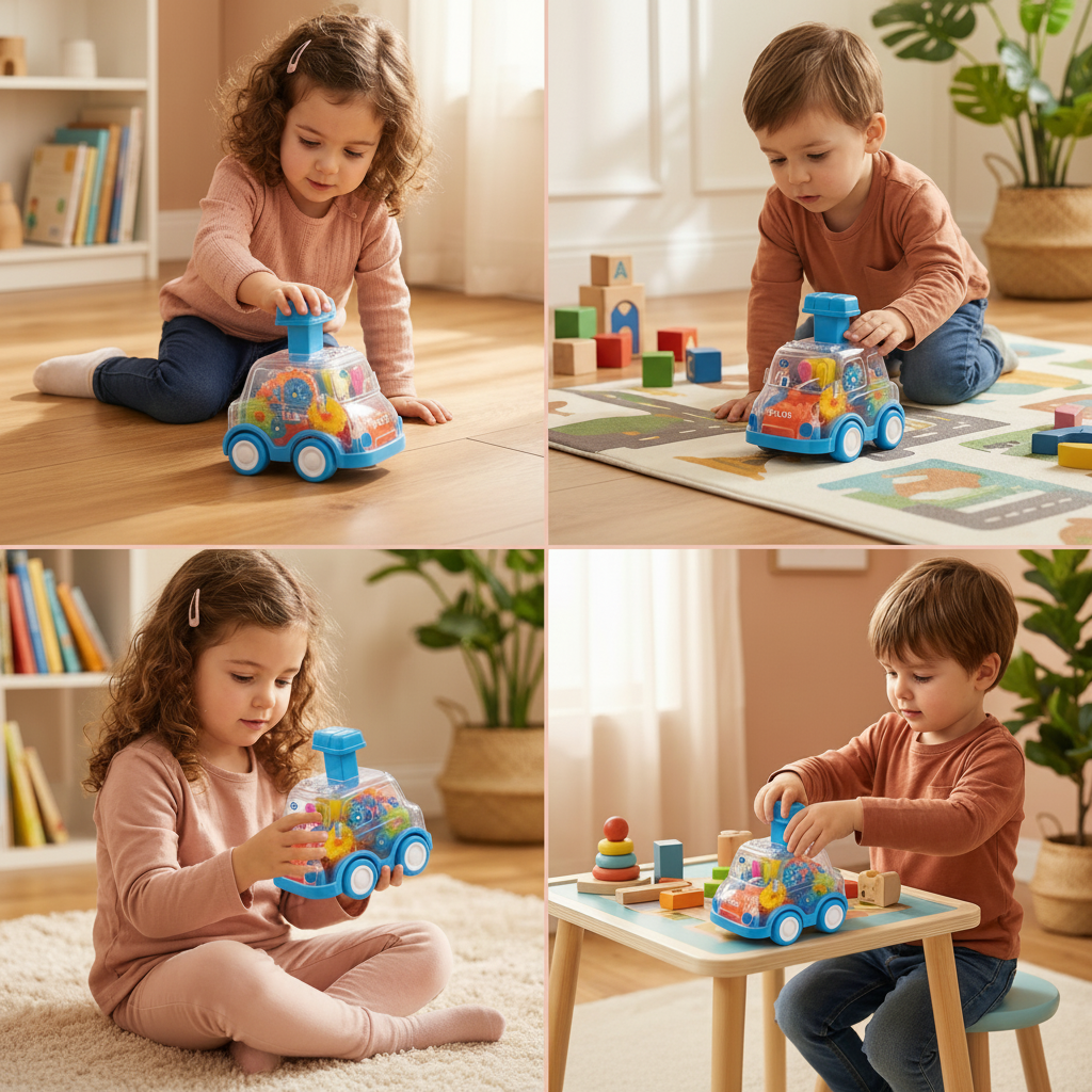 Push And Go Gear Mechanism Colorful Educational Toy Cars For Kids | Temsk