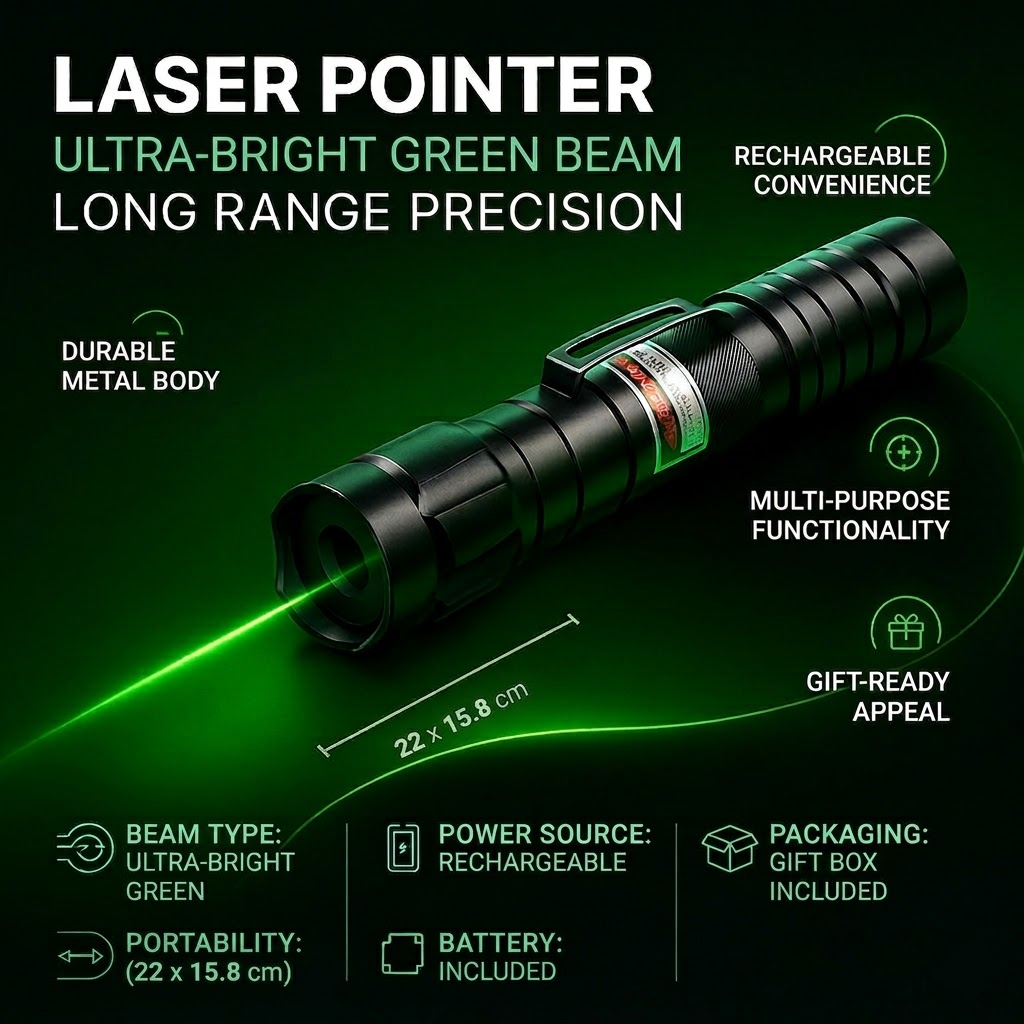 Dalmierz laserowy na duże odległości z zielonym laserem i akumulatorem | Temsk