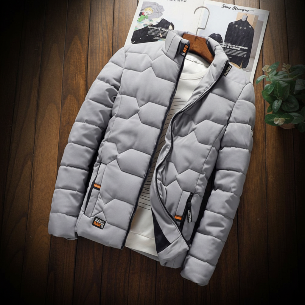 Men's Quilted Jacket With Zipper Pockets For Everyday Wear | Temsk